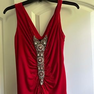 Women’s red long dress